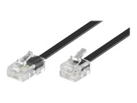 Telephone connection cable, RJ45 to RJ11, 3 m, black